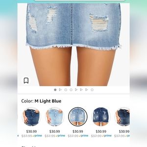 Luvami Distressed Denim Skirt